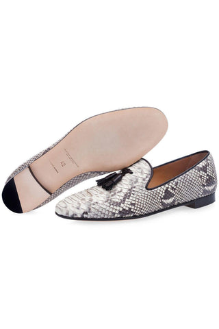SUPERGLAMOUROUS Dominique Python Skin Slip-On Loafer (SPGM1361)