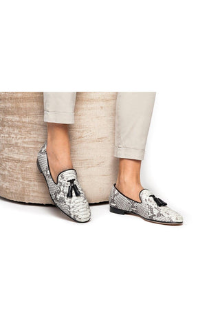 SUPERGLAMOUROUS Dominique Python Skin Slip-On Loafer (SPGM1361)