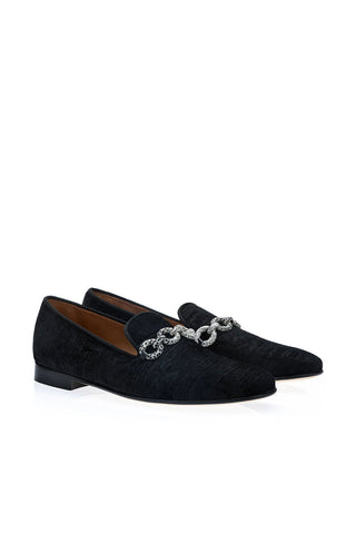 SUPERGLAMOUROUS Eldoret Moire Velvet Horse-Bit Loafer