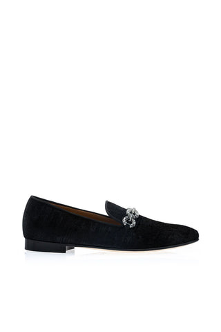 SUPERGLAMOUROUS Eldoret Moire Velvet Horse-Bit Loafer