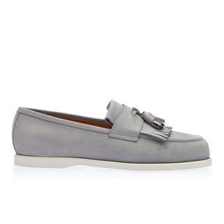 SUPERGLAMOUROUS Gipsy Men's Shoes Grey Nabuk Deck Tassels Loafers (SPGM1221)-AmbrogioShoes