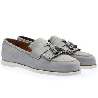 SUPERGLAMOUROUS Gipsy Men's Shoes Grey Nabuk Deck Tassels Loafers (SPGM1221)-AmbrogioShoes