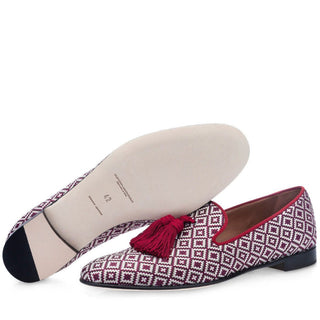 SUPERGLAMOUROUS Louis Jacquard Canvas Slip-On Tassel Loafer (SPGM1369)-AmbrogioShoes