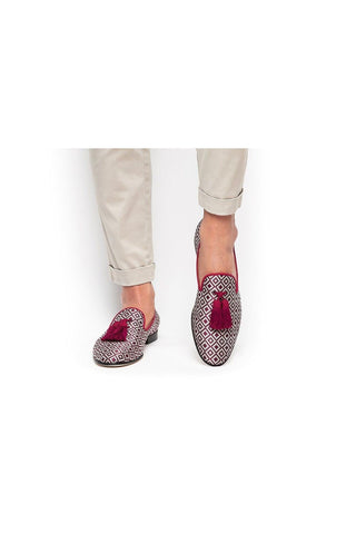 SUPERGLAMOUROUS Louis Jacquard Canvas Slip-On Tassel Loafer (SPGM1369)