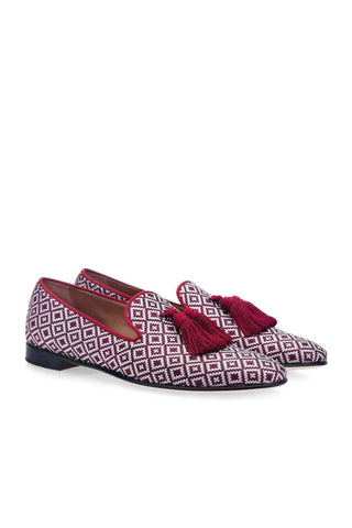 SUPERGLAMOUROUS Louis Jacquard Canvas Slip-On Tassel Loafer (SPGM1369)