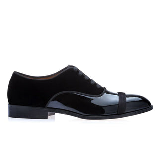 SUPERGLAMOUROUS Mathis Multi Black Velvet / Patent Leather Formal Oxfords (SPGMS1024)-AmbrogioShoes