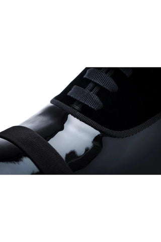SUPERGLAMOUROUS Mathis Multi Black Velvet / Patent Leather Formal Oxfords (SPGMS1024)-AmbrogioShoes