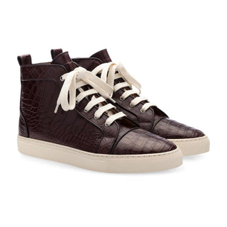 SUPERGLAMOUROUS Maxime Mississippi Exotic Alligator Skin High-Top Sneakers (SPGM1104)-AmbrogioShoes