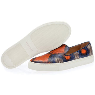 SUPERGLAMOUROUS Maxime Sunrise Multi-Color Python Slip-On Skate Sneakers (SPGMS1091)-AmbrogioShoes