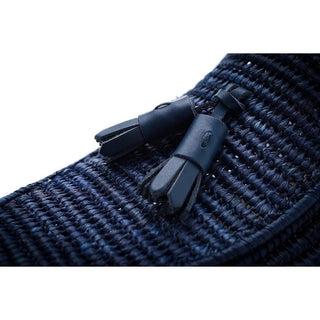SUPERGLAMOUROUS Melilla Rafia Men's Shoes Navy Fabric Tassel Loafers (SPGMS1058)-AmbrogioShoes