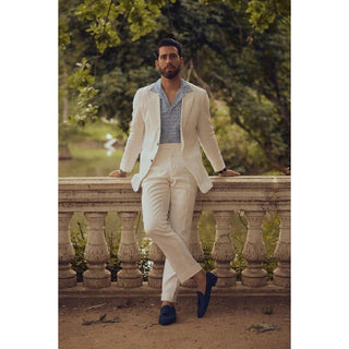 SUPERGLAMOUROUS Melilla Rafia Men's Shoes Navy Fabric Tassel Loafers (SPGMS1058)-AmbrogioShoes