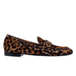 Super Glamourous Morris Men's Shoes Orange & Black Leopard Print / Pony Horsebit Loafers (SPGM1005)-AmbrogioShoes