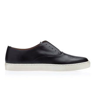 SUPERGLAMOUROUS Newcastor Men's Shoes Black Nappa Leather Slip-On Skate Sneakers (SPGM1315)-AmbrogioShoes
