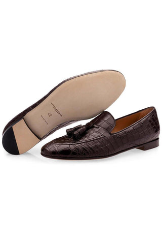 SUPERGLAMOUROUS Philippe Crocodile Skin Slip-On Tassels Loafer (SPGM1356)