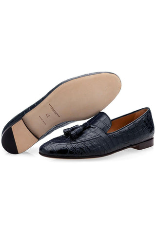 SUPERGLAMOUROUS Philippe Crocodile Skin Slip-On Tassels Loafer (SPGM1356)