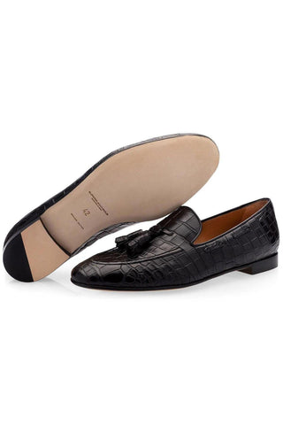 SUPERGLAMOUROUS Philippe Crocodile Slip-On Tassels Loafer (SPGM1356)