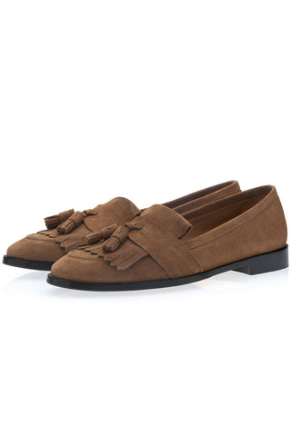 SUPERGLAMOUROUS Romeo Gorain Suede Kiltie Slip-On Tassel Loafer (SPGM1374)-AmbrogioShoes