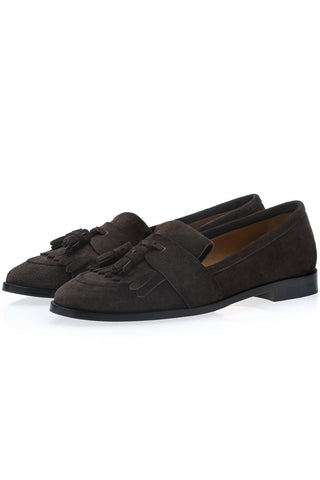 SUPERGLAMOUROUS Romeo Gorain Suede Kiltie Slip-On Tassel Loafer (SPGM1374)-AmbrogioShoes