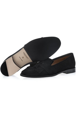 SUPERGLAMOUROUS Romeo Gorain Suede Kiltie Slip-On Tassel Loafer (SPGM1374)