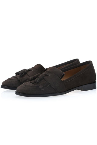SUPERGLAMOUROUS Romeo Gorain Suede Kiltie Slip-On Tassel Loafer (SPGM1374)