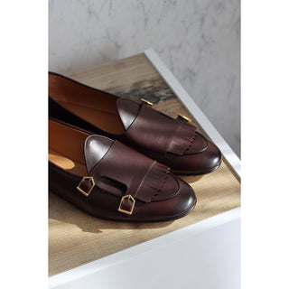 SUPERGLAMOUROUS TANGERINE 7.1 Men's Shoes Nappa Leather Double Monk-Strap Belgian Loafers (SPGM1164)-AmbrogioShoes