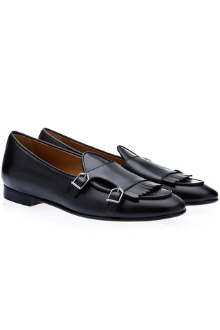 SUPERGLAMOUROUS TANGERINE 7.1 Nappa Leather Double Monk-Strap Belgian Loafers (SPGM1164)