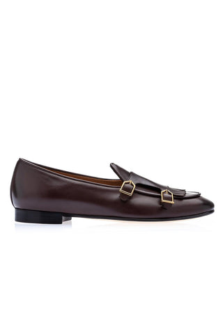 SUPERGLAMOUROUS TANGERINE 7.1 Nappa Leather Double Monk-Strap Belgian Loafers (SPGM1164)