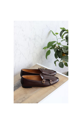 SUPERGLAMOUROUS TANGERINE 7.1 Nappa Leather Double Monk-Strap Belgian Loafers (SPGM1164)