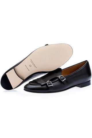 SUPERGLAMOUROUS TANGERINE 7.1 Nappa Leather Double Monk-Strap Belgian Loafers (SPGM1164)-AmbrogioShoes