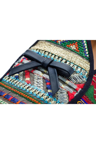 SUPERGLAMOUROUS Tangerine 1 Panama Embroidered Canvas Belgian Loafer (SPGM1346)-AmbrogioShoes