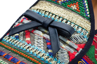 SUPERGLAMOUROUS Tangerine 1 Panama Men's Shoes Embroidered Canvas Belgian Loafer (SPGM1346)-AmbrogioShoes