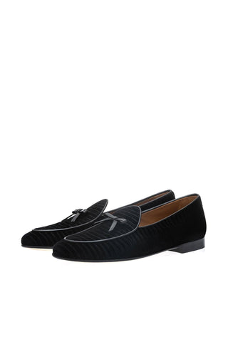 SUPERGLAMOUROUS Tangerine 1 Tejuvelour Velvet Slip-On Loafer (SPGM1375)