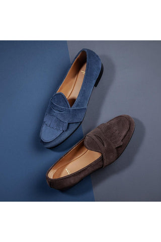 SUPERGLAMOUROUS Tangerine 10 Gorain Suede Belgian Loafers (SPGM1332)-AmbrogioShoes