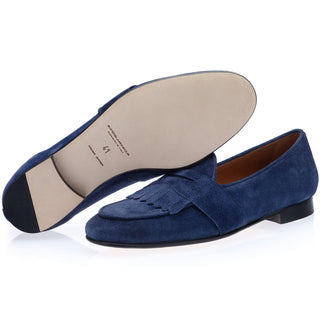 SUPERGLAMOUROUS Tangerine 10 Gorain Suede Leather Belgian Loafers (SPGM1332)-AmbrogioShoes