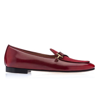 SUPERGLAMOUROUS Tangerine 12 Men's Shoes Burgundy Suede / Calf-Skin Leather Belgian Formal Loafers (SPGM1272)-AmbrogioShoes