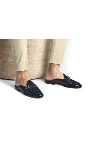 SUPERGLAMOUROUS Tangerine 12 Suede / Calf-Skin Leather Horse-bit Mule (SPGM1355)-AmbrogioShoes