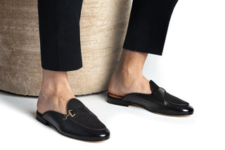 SUPERGLAMOUROUS Tangerine 12 Suede / Calf-Skin Leather Horse-bit Mule (SPGM1355)-AmbrogioShoes