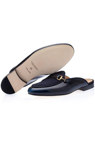 SUPERGLAMOUROUS Tangerine 12 Suede / Calf-Skin Leather Horse-bit Mule (SPGM1355)-AmbrogioShoes