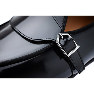 SUPERGLAMOUROUS Tangerine 15.1 Men's Shoes Black Polished Calf-Skin Leather Belgian Loafers (SPGM1316)-AmbrogioShoes
