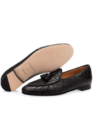 SUPERGLAMOUROUS Tangerine 2 Exotic Crocodile Skin Slip-on Tassel Loafer (SPGM1360)-AmbrogioShoes