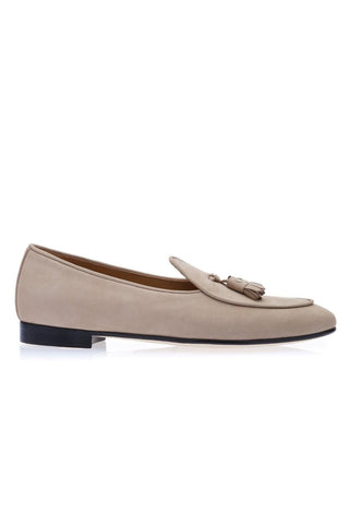 SUPERGLAMOUROUS Tangerine 2 Taupe Nabuk Leather Belgian Loafers (SPGM1147)