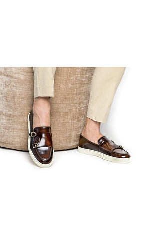 SUPERGLAMOUROUS Tangerine 7 Calf-Skin Leather Double-Monk Skate Sneaker (SPGMS1359)-AmbrogioShoes