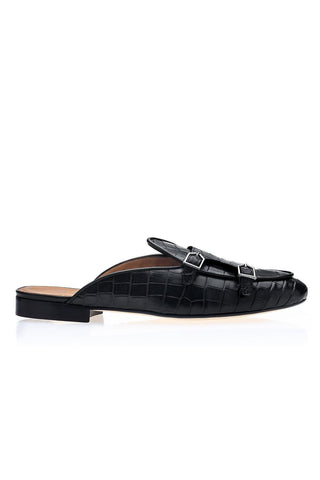 SUPERGLAMOUROUS Tangerine 7 Crocodile Double Monk Mule (SPGM1350)