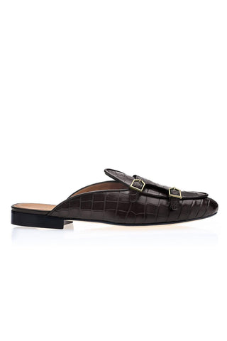 SUPERGLAMOUROUS Tangerine 7 Exotic Crocodile Double Monk Mule (SPGM1350)