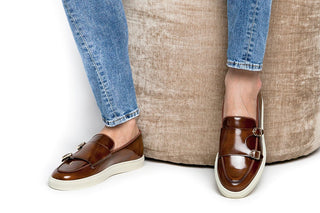 SUPERGLAMOUROUS Tangerine 7 Men's Shoes Calf-Skin Leather Double-Monk Skate Sneaker (SPGM1359)-AmbrogioShoes