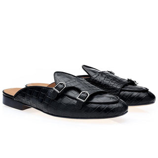 SUPERGLAMOUROUS Tangerine 7 Men's Shoes Exotic Crocodile Double Monk Mule (SPGM1350)-AmbrogioShoes