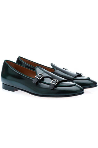 SUPERGLAMOUROUS Tangerine 7 Polished Calf-Skin Leather Double Monk-Strap Belgian Loafers (SPGM1047)-AmbrogioShoes