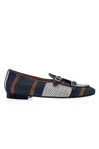 SUPERGLAMOUROUS Tangerine 7 Tetris Hand-Loomed Leather Belgian Loafer