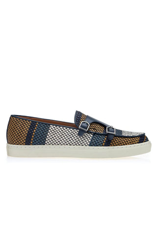 SUPERGLAMOUROUS Tangerine 7 Tetris Hand-Loomed Leather Double Monk Sneaker (SPGM1341)