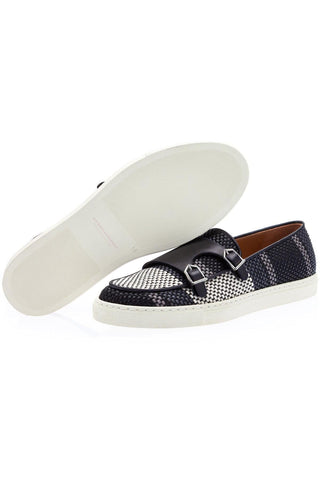 SUPERGLAMOUROUS Tangerine 7 Tetris Hand-Loomed Leather Double Monk Sneaker (SPGM1341)